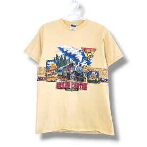 Vintage 90s Grand Canyon Railway Wrap Around Graphic Shirt Yellow Size M